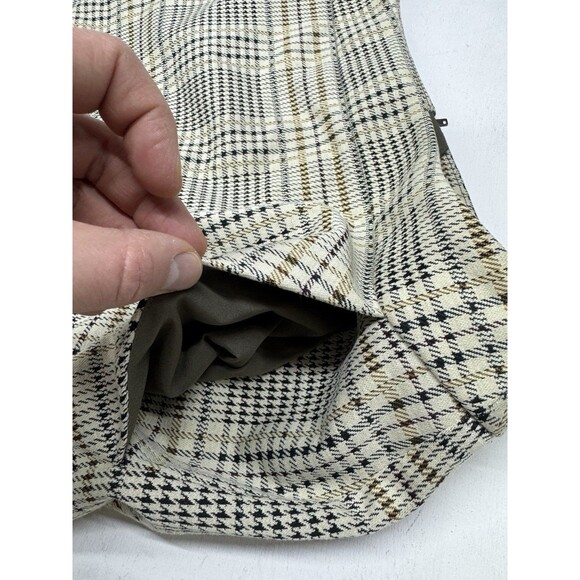 Cabi Skirt Suit Twill Check Plaid Beige Tan Jacket Size M Skirt Size 8 Corporate - Picture 12 of 14